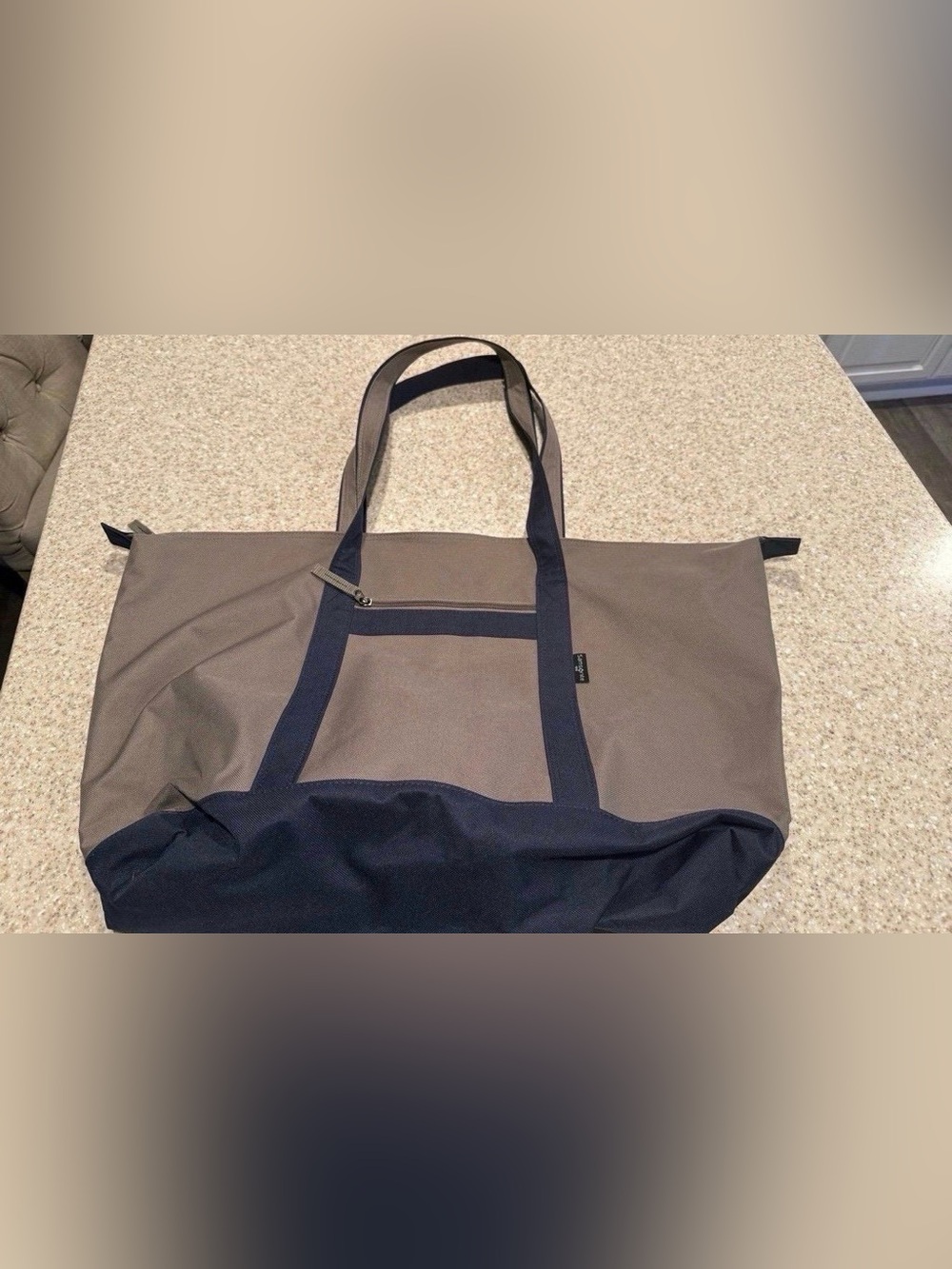 Samsonite Large Tote Bag in Gray and Navy - Versatile Travel & Gym Carryall